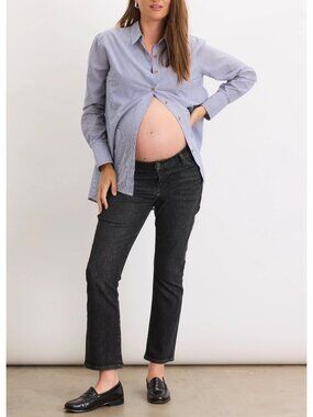 HATCH The Crop Maternity Jean Sz 29 Washed Black